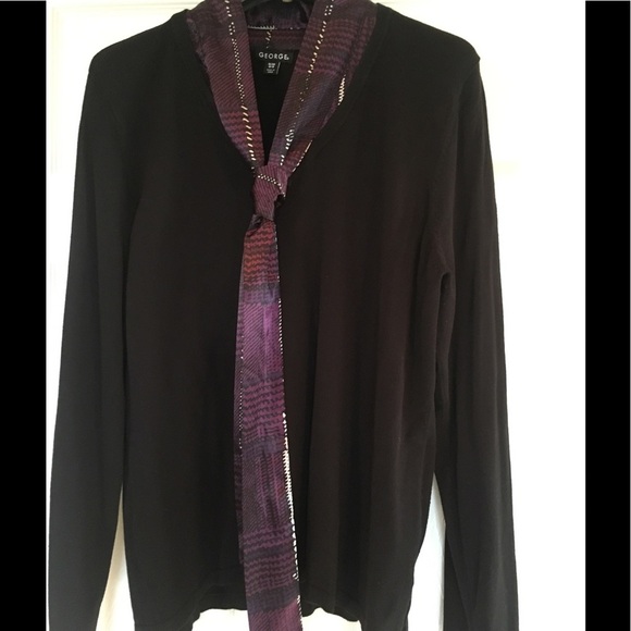 George Mock Layered Look Knit Top NWOT Purple - Picture 2 of 7